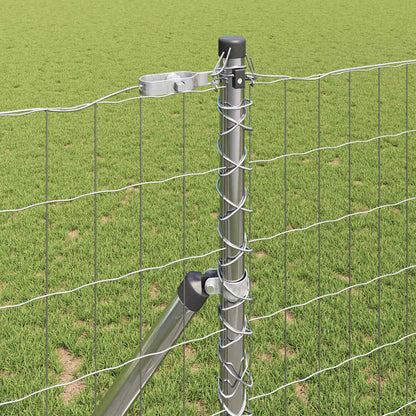 Zaun mit Pfosten Silber 1,4 x 10 m Stahl