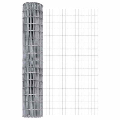 Zaun mit Pfosten Silber 1.5 x 10 m Stahl