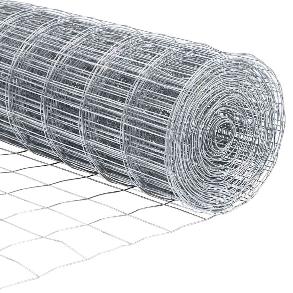 Zaun mit Pfosten Silber 0,4 x 10 m Stahl