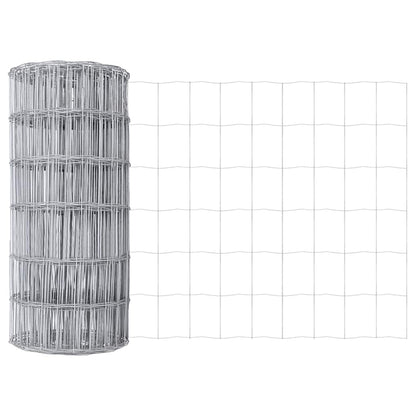 Zaun mit Pfosten Silber 0.8 x 10 m Stahl