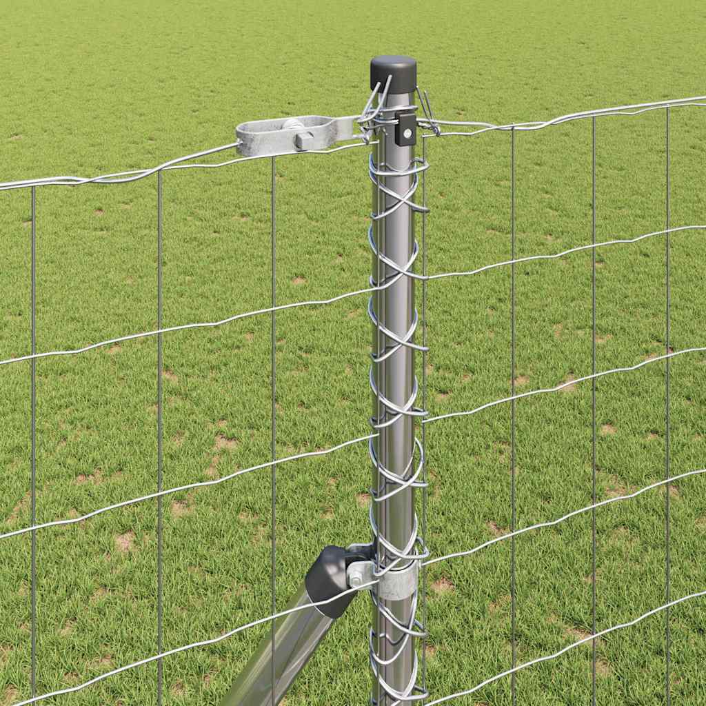 Zaun mit Pfosten Silber 1,6 x 10 m Stahl