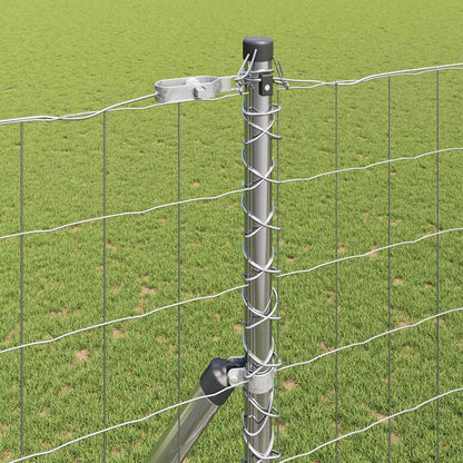 Zaun mit Pfosten Silber 1,6 x 10 m Stahl