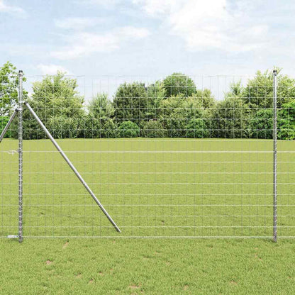 Zaun mit Pfosten Silber 1.6 x 10 m Stahl
