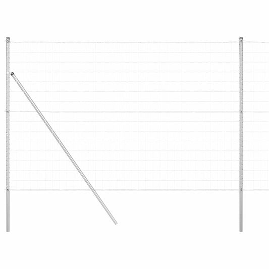Zaun mit Pfosten Silber 1.6 x 10 m Stahl