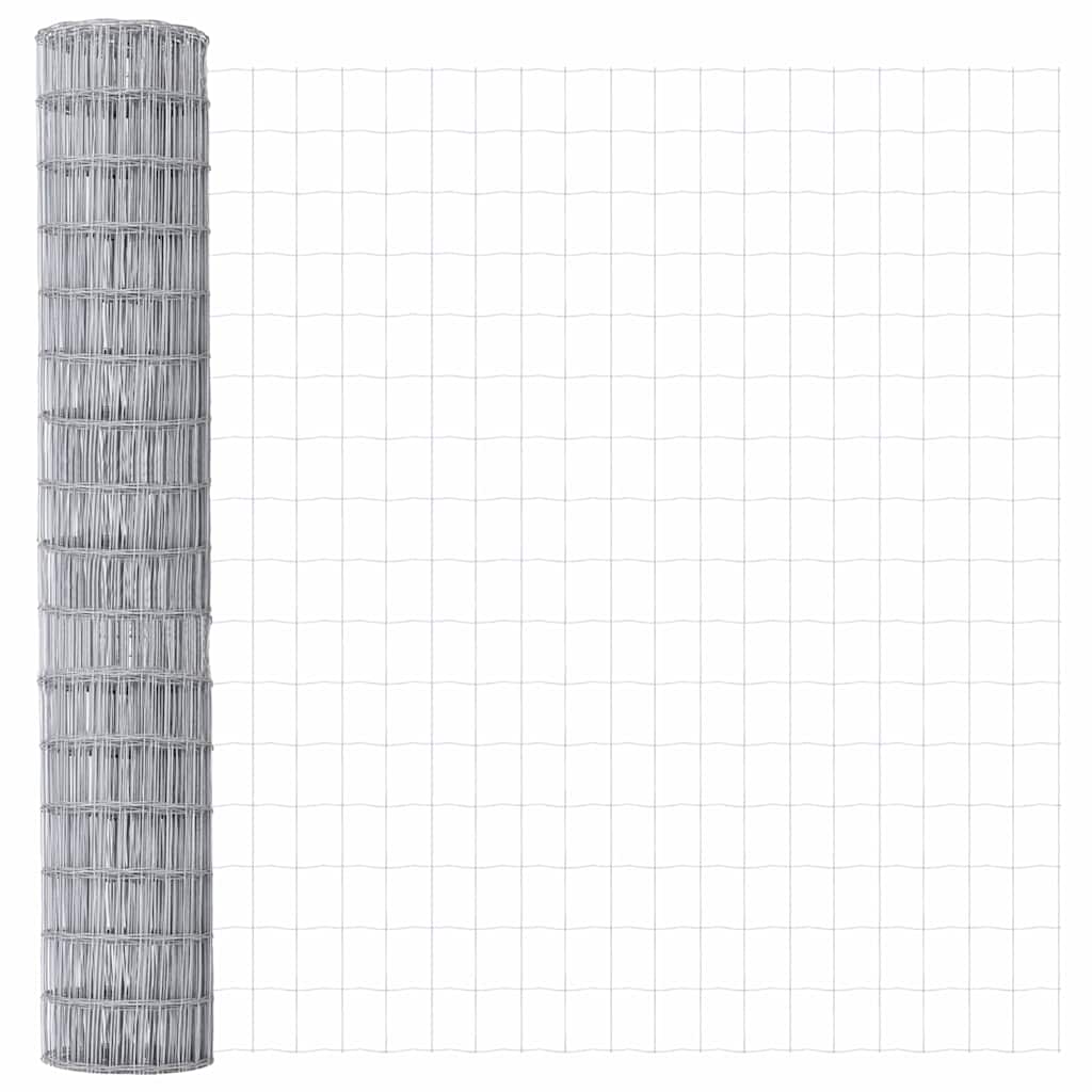 Zaun mit Pfosten Silber 1.6 x 10 m Stahl