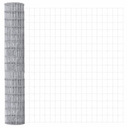 Zaun mit Pfosten Silber 1.6 x 10 m Stahl