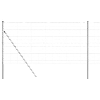 Zaun mit Pfosten Silber 1.2 x 10 m Stahl