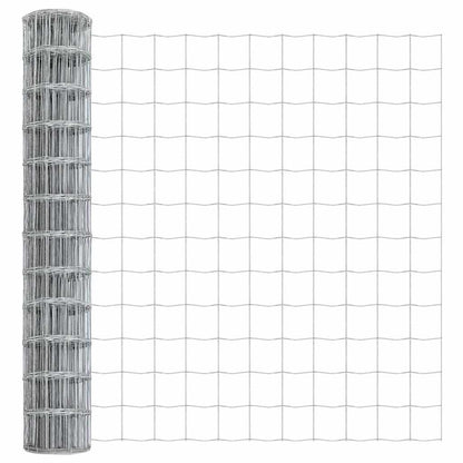 Zaun mit Pfosten Silber 1.2 x 10 m Stahl