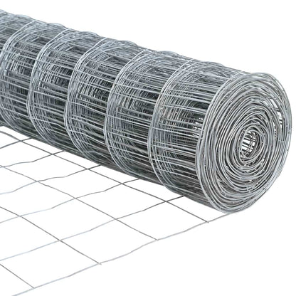 Zaun mit Pfosten Silber 1.5 x 10 m Stahl