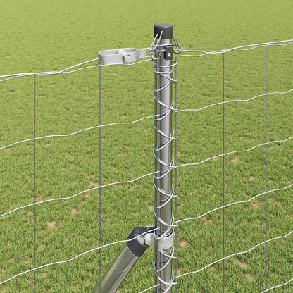 Zaun mit Pfosten Silber 1,5 x 10 m Stahl