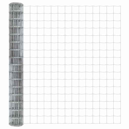 Zaun mit Pfosten Silber 1.5 x 10 m Stahl