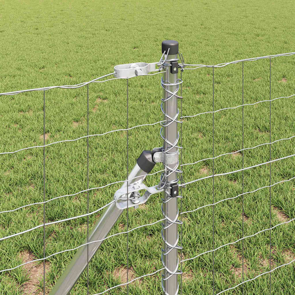 Zaun mit Pfosten Silber 0,4 x 25 m Stahl