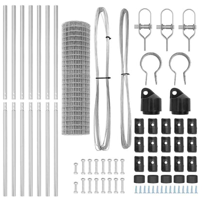 Zaun mit Pfosten Silber 1,2 x 25 m Stahl