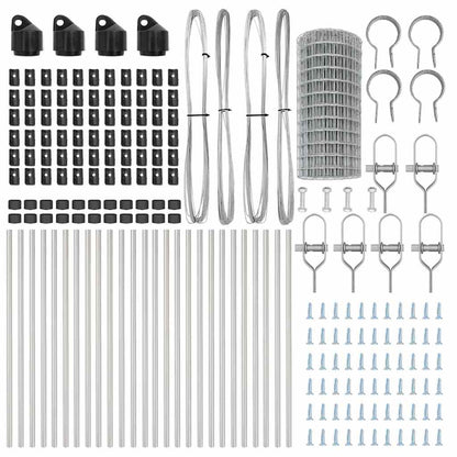 Zaun mit Pfosten Silber 0.6 x 50 m Stahl
