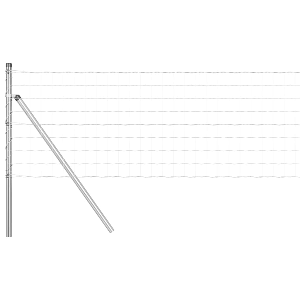 Zaun mit Pfosten Silber 0,4 x 10 m Stahl