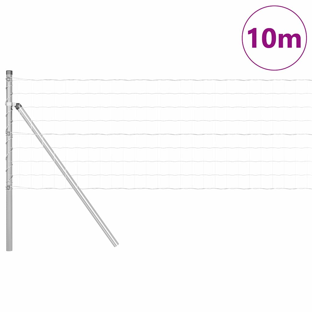 Zaun mit Pfosten Silber 0,4 x 10 m Stahl