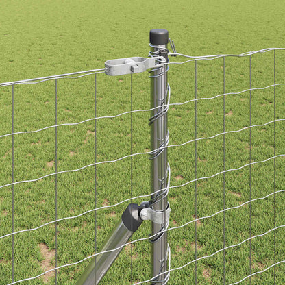 Zaun mit Pfosten Silber 1 x 10 m Stahl