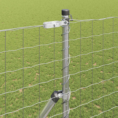 Zaun mit Pfosten Silber 1,6 x 10 m Stahl