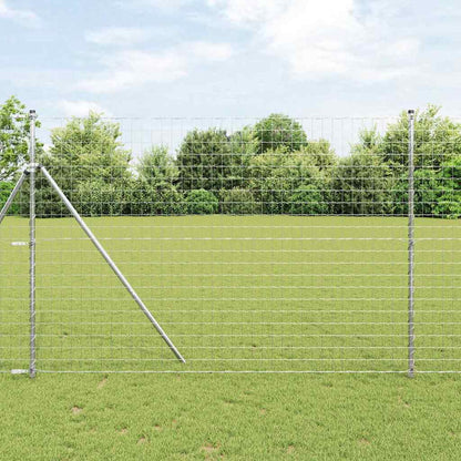 Zaun mit Pfosten Silber 1.6 x 10 m Stahl