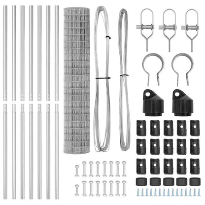 Zaun mit Pfosten Silber 1,6 x 10 m Stahl