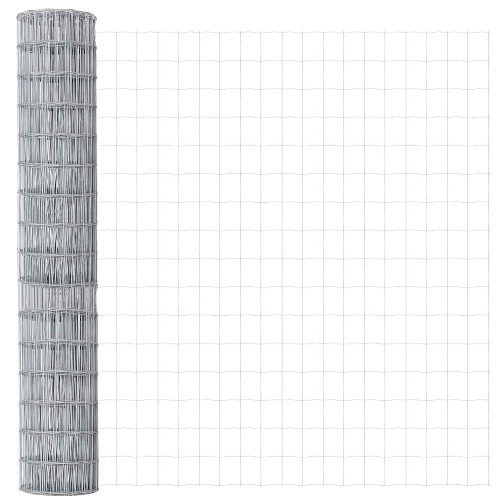 Zaun mit Pfosten Silber 1.6 x 10 m Stahl