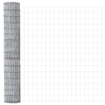Zaun mit Pfosten Silber 1.6 x 10 m Stahl