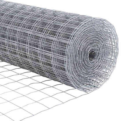 Zaun mit Pfosten Silber 1.2 x 25 m Stahl