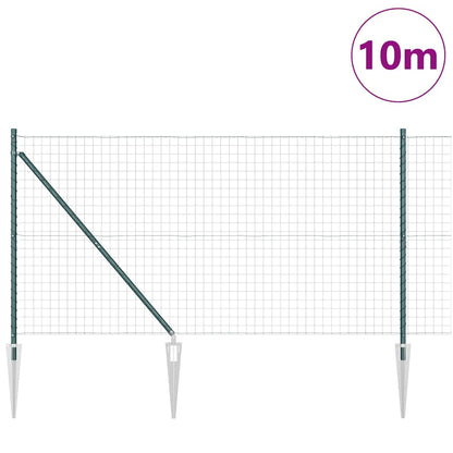 Zaun mit Pfosten Grün 1.4 x 10 m Stahl