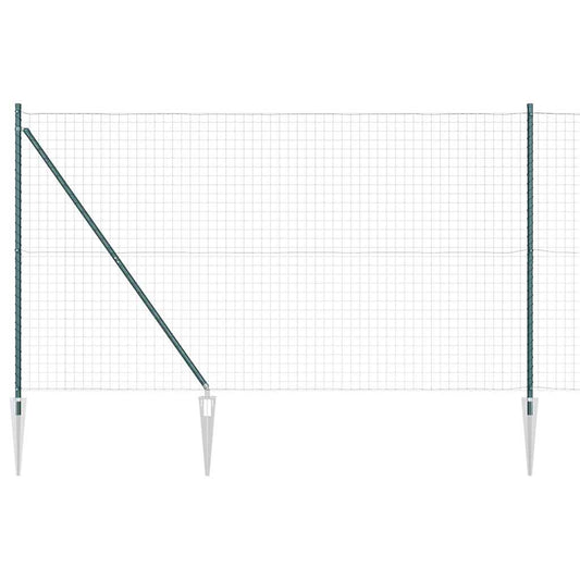 Zaun mit Pfosten Grün 1.6 x 10 m Stahl