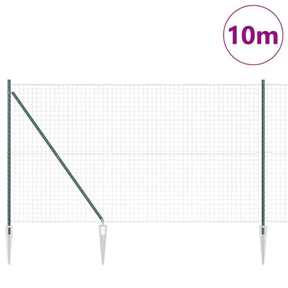 Zaun mit Pfosten Grün 1.6 x 10 m Stahl
