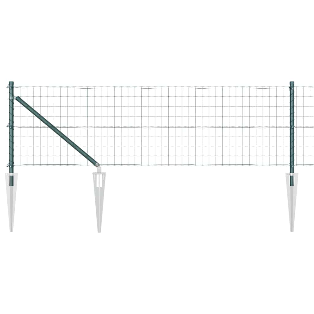 Zaun mit Pfosten Grün 0,4 x 10 m Stahl
