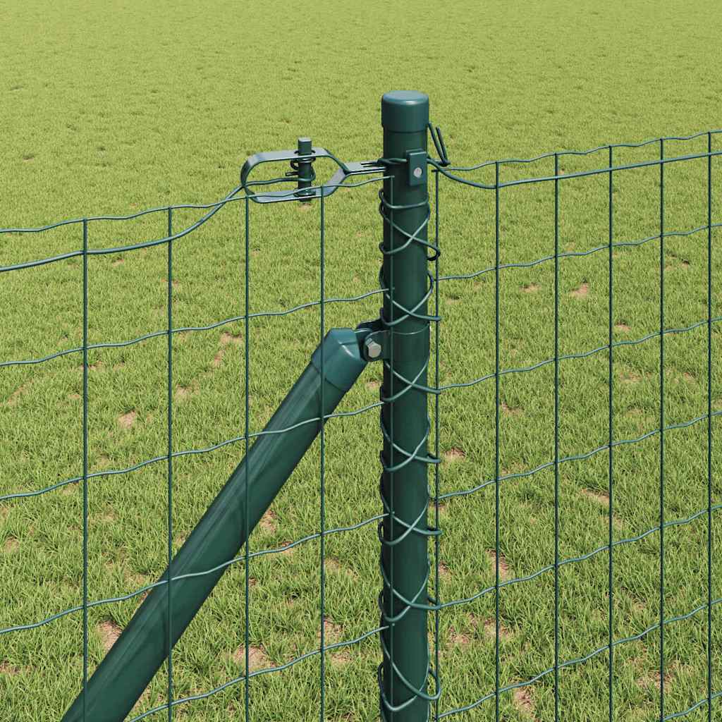 Zaun mit Pfosten Grün 1,2 x 10 m Stahl