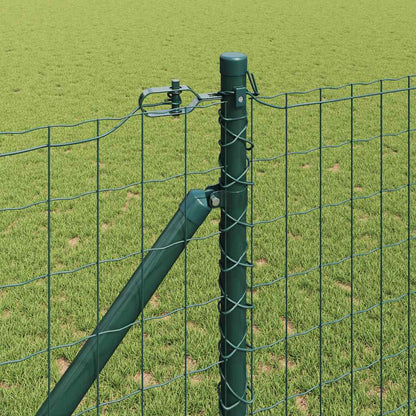 Zaun mit Pfosten Grün 1,2 x 10 m Stahl