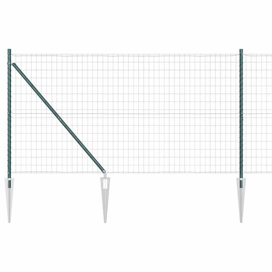 Zaun mit Pfosten Grün 1.4 x 10 m Stahl
