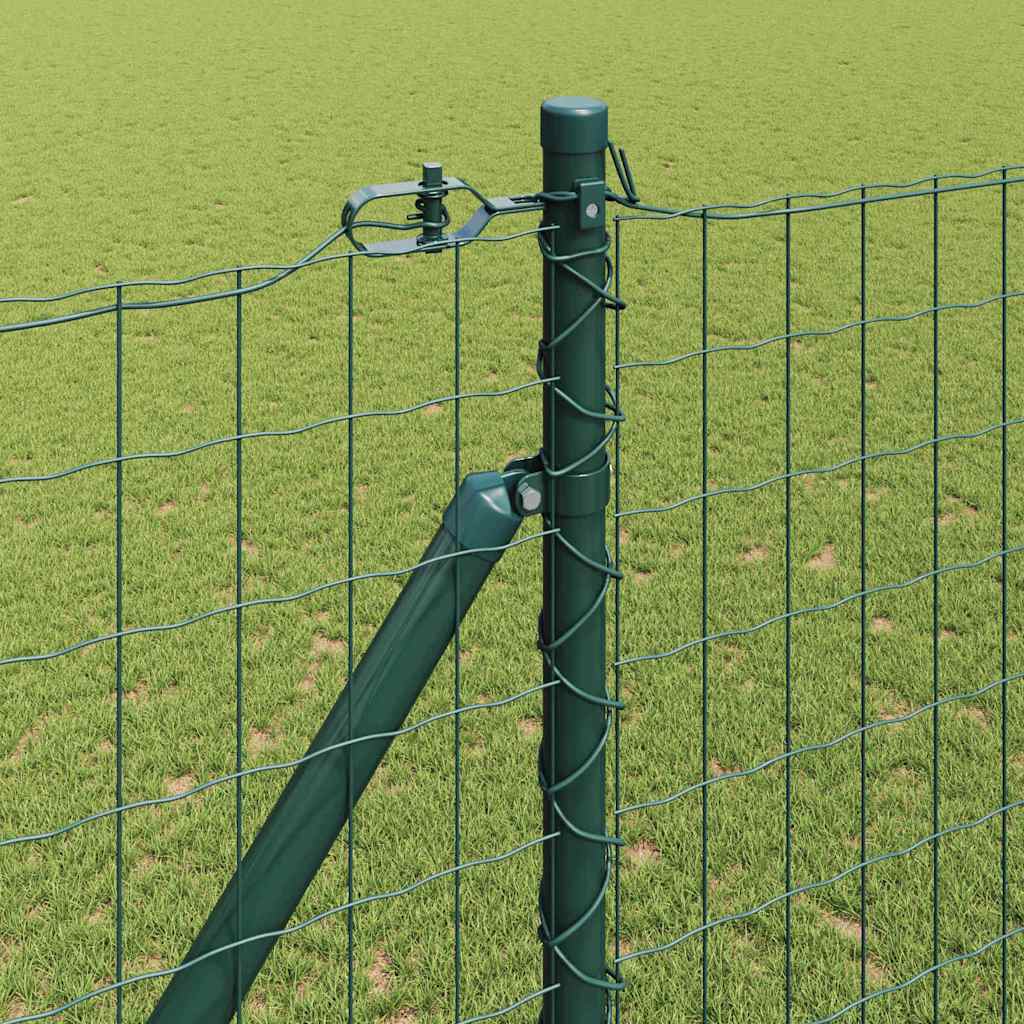 Zaun mit Pfosten Grün 1,5 x 10 m Stahl