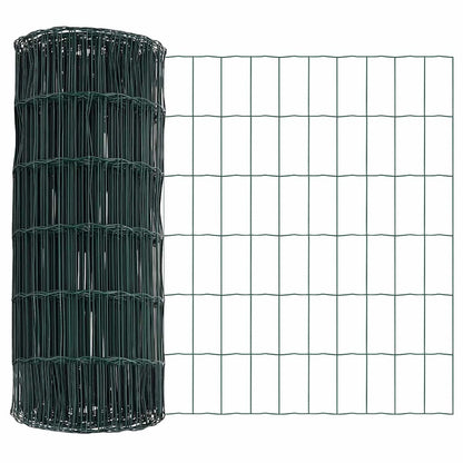 Zaun mit Pfosten Grün 0,6 x 10 m Stahl