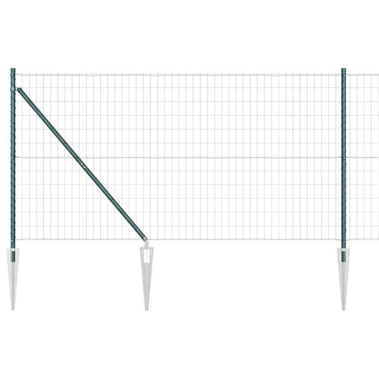 Zaun mit Pfosten Grün 1.2 x 10 m Stahl