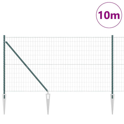 Zaun mit Pfosten Grün 1.2 x 10 m Stahl