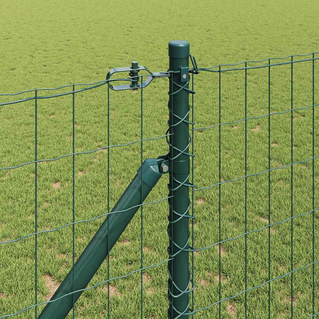 Zaun mit Pfosten Grün 1,4 x 10 m Stahl