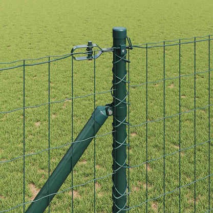 Zaun mit Pfosten Grün 1,4 x 10 m Stahl