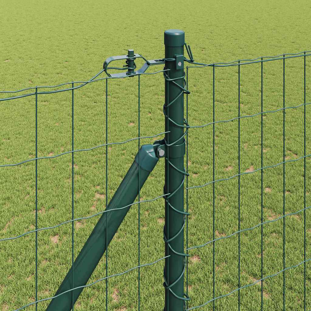 Zaun mit Pfosten Grün 1,5 x 10 m Stahl