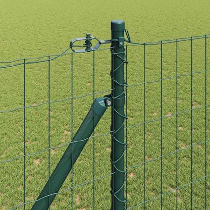 Zaun mit Pfosten Grün 1,5 x 10 m Stahl
