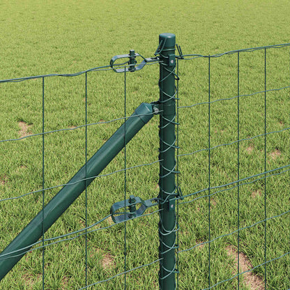 Zaun mit Pfosten Grün 0,4 x 10 m Stahl