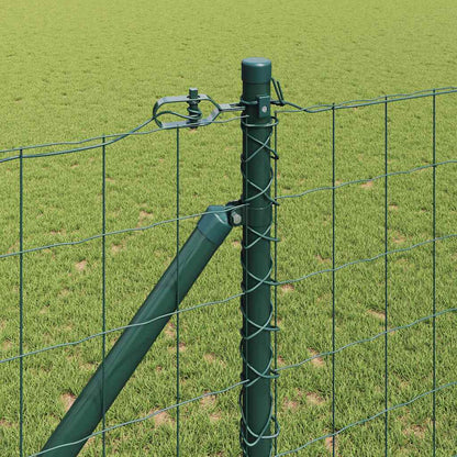 Zaun mit Pfosten Grün 1,2 x 10 m Stahl