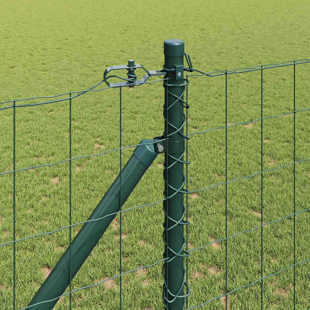 Zaun mit Pfosten Grün 1,4 x 10 m Stahl