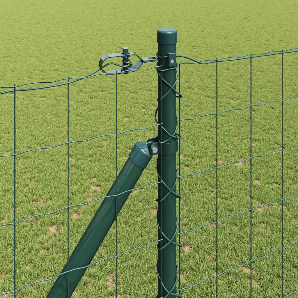 Zaun mit Pfosten Grün 1,5 x 10 m Stahl