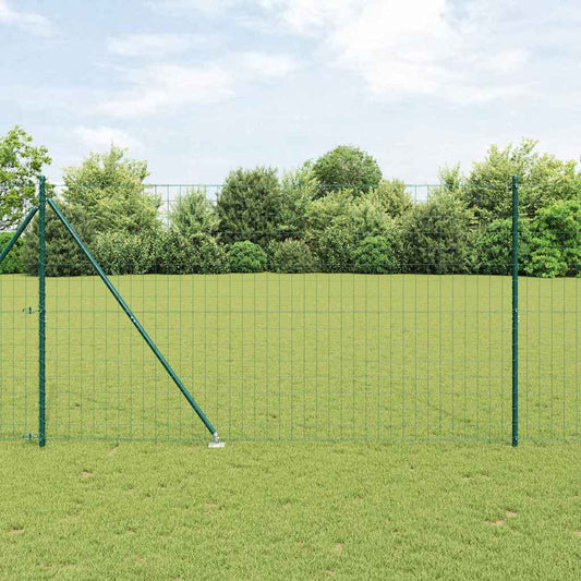 Zaun mit Pfosten Grün 1.5 x 10 m Stahl