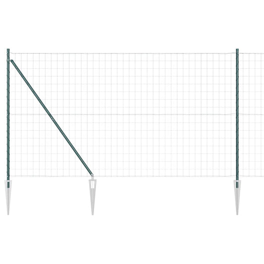 Zaun mit Pfosten Grün 1.5 x 10 m Stahl