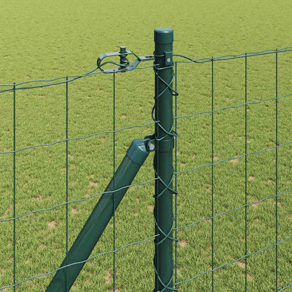 Zaun mit Pfosten Grün 1,6 x 10 m Stahl