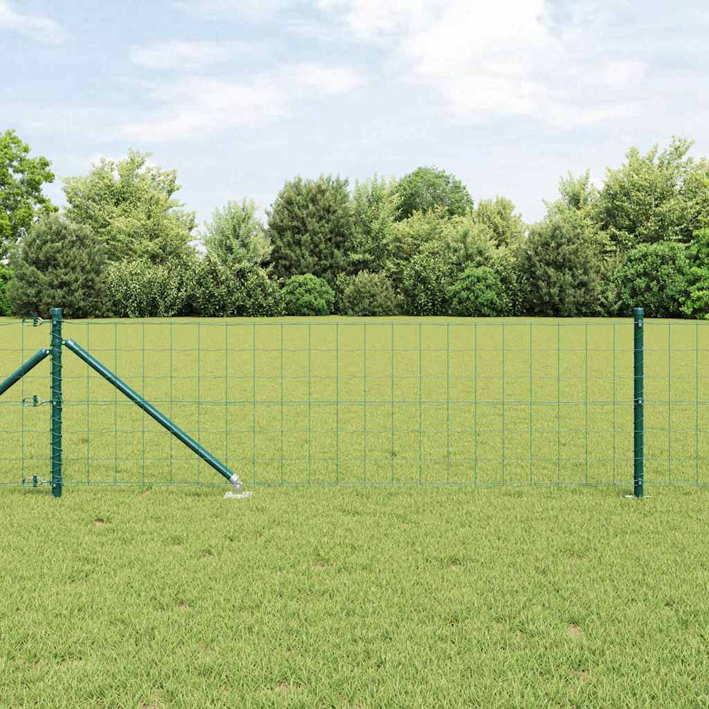 Zaun mit Pfosten Grün 0,4 x 10 m Stahl
